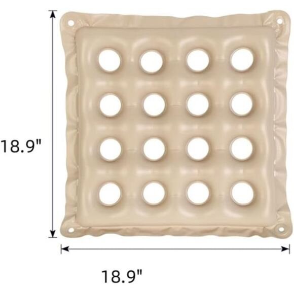 Inflatable Seat Cushion Wheelchair Air Cushion Pressure Relief 17x17 Waffle Pad - Picture 2 of 7